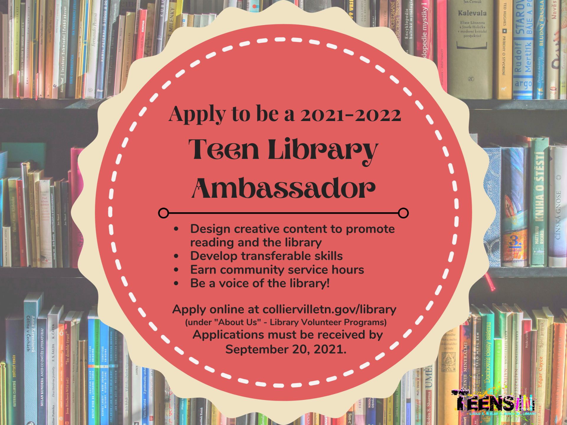 Teen Library Ambassador App 9.20.21