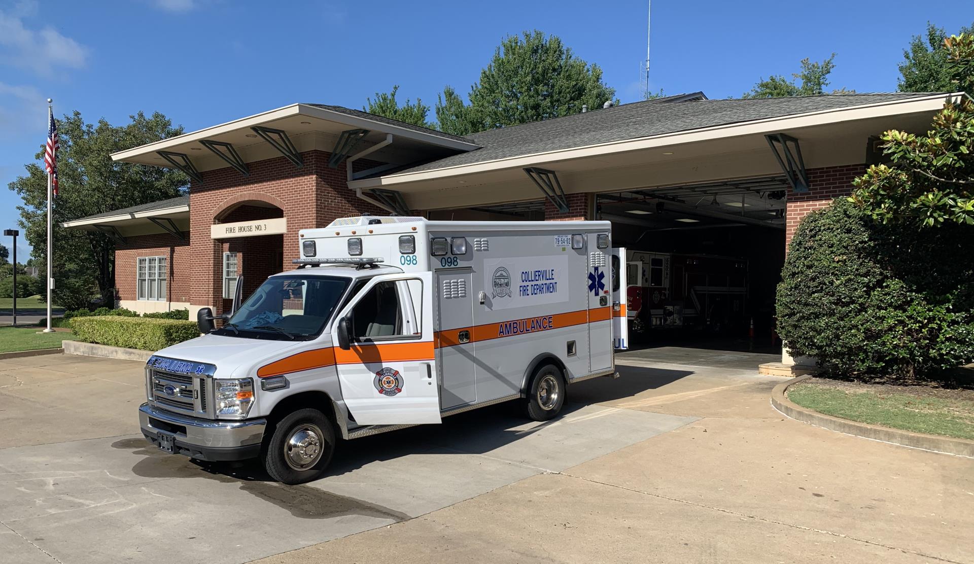 ambulance outside of fire house no 3