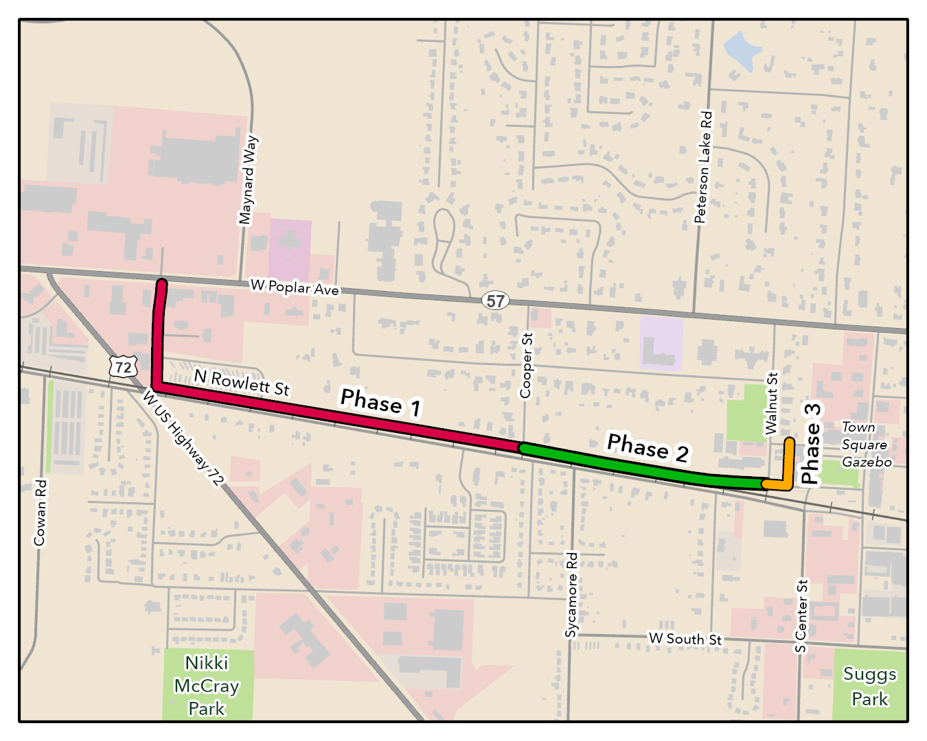 Rowlett water line replacement map and phases